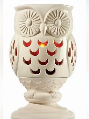 Bath & Body Works Cream Owl Ceramic Lantern Wax Warmer
